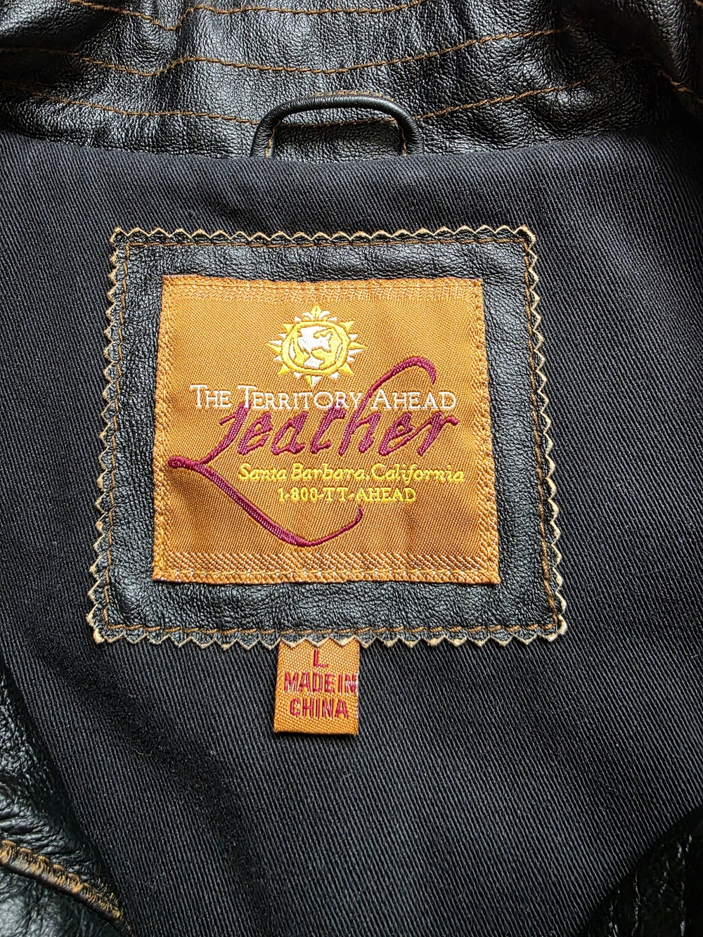 The Territory Ahead Distressed Brown Leather Bomber Jacket L men’s - Picture 2 of 12